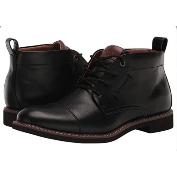 Tommy Hilfiger Men's Gibby Faux-Leather Cap-Toe Chukka Boots Black Size 9.5M NWB - Picture 7 of 8